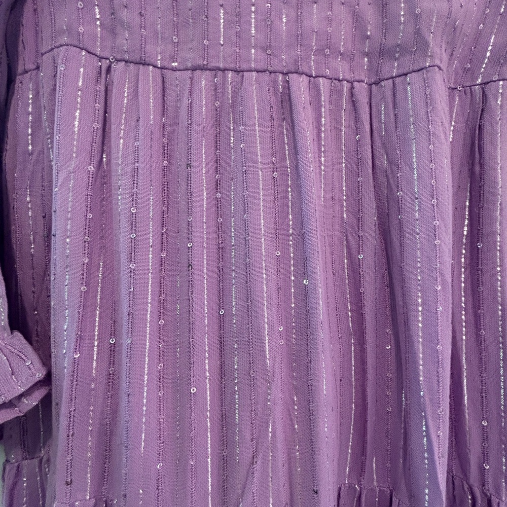 SUNDRESS Neo Long Roma Dress Lavender XS/S Boho Sequins Tiered Ruffled - Picture 11 of 11